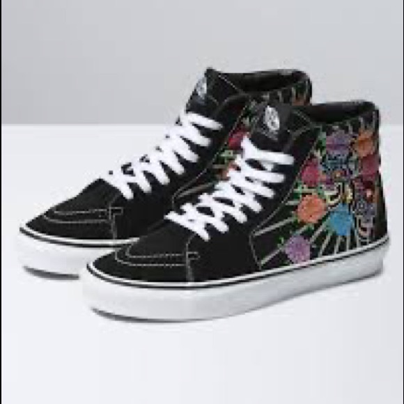 Vans Sk8-Hi Dia De Los Muertos Day of the Dead Glow in the Dark NWT  M 7 / W 8.5 - Picture 4 of 6
